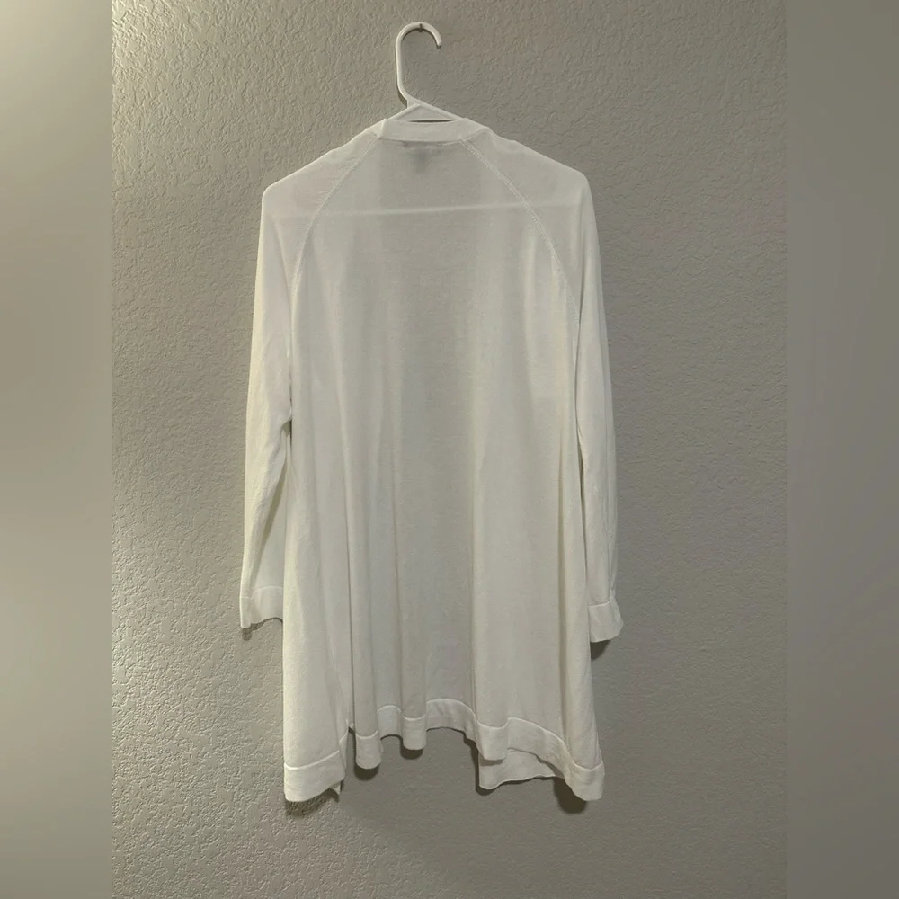 Eileen Fisher, white, long open cardigan - Picture 3 of 12